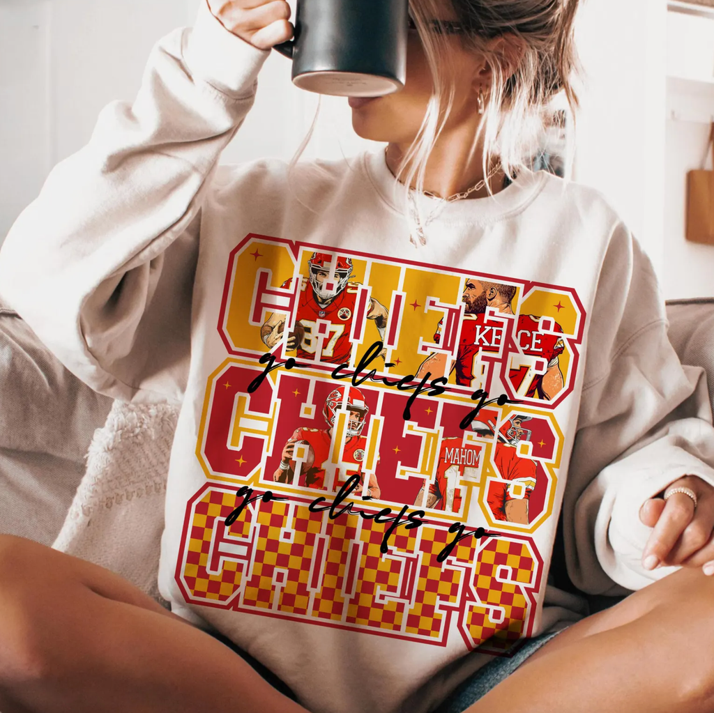 Go Chiefs Go Kansas City Tee or Sweatshirt: Black / Sweatshirt
