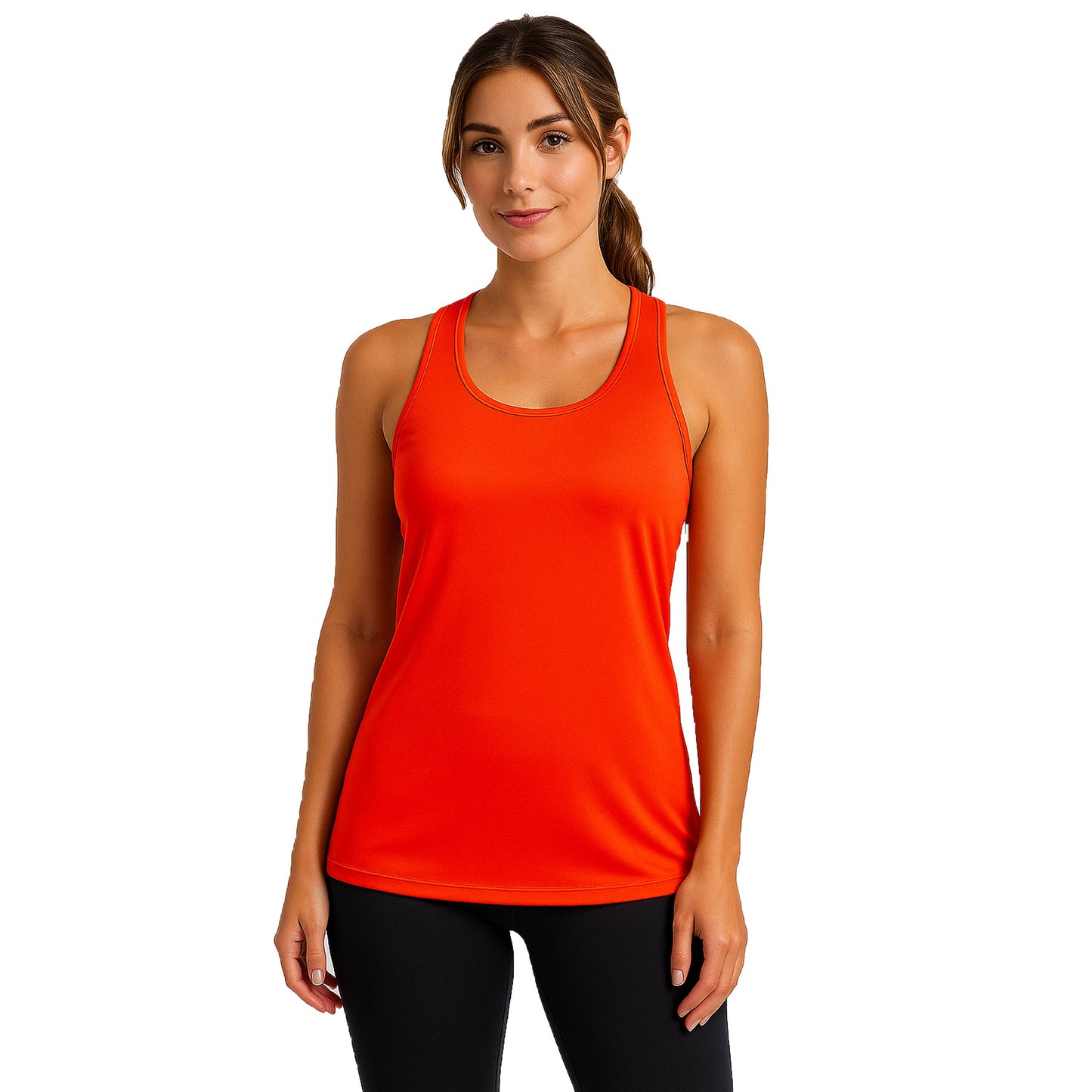 Women's Moisture Wicking Racerback Tanks: Black