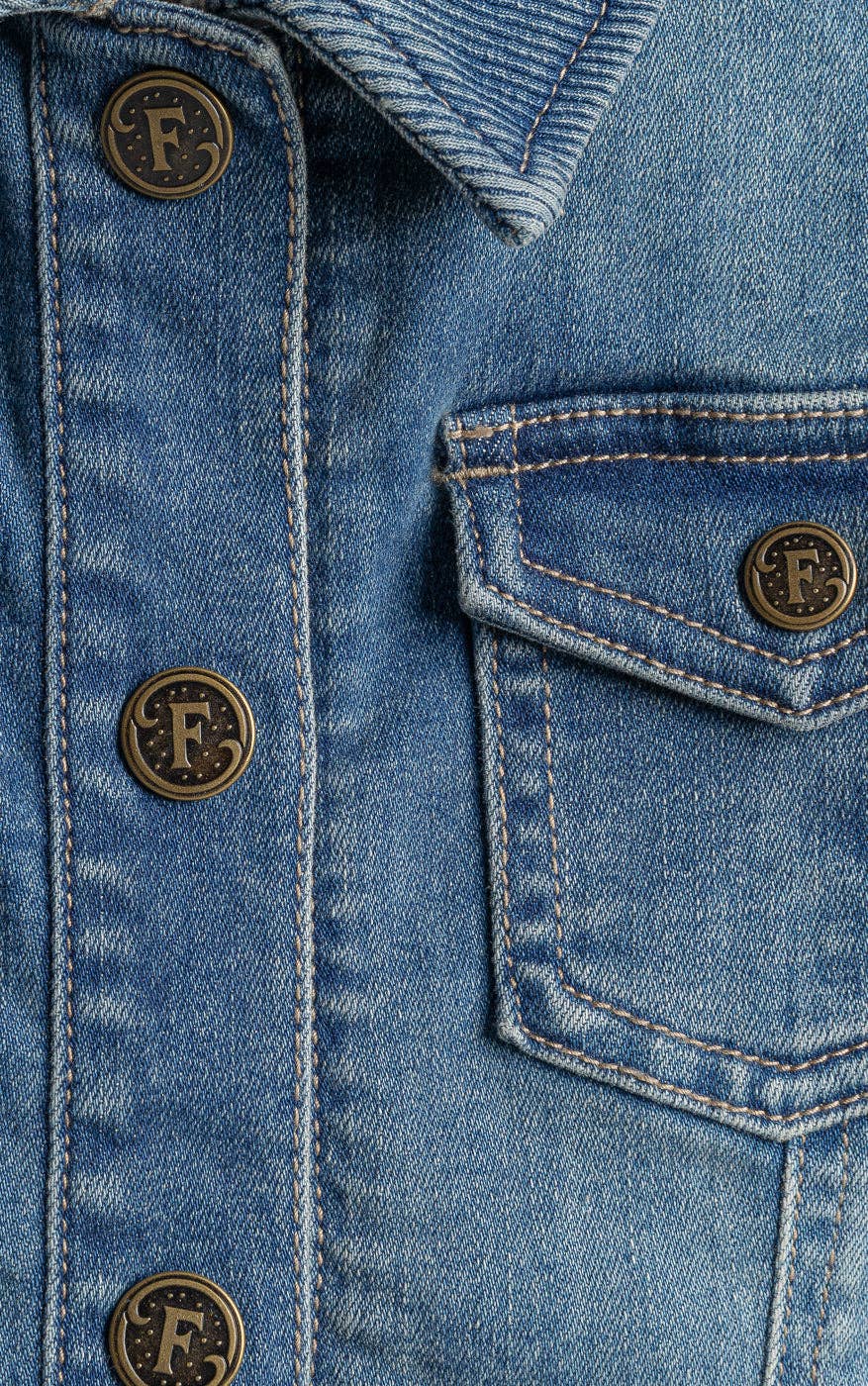 Girl's Adventure Jacket: Medium Dark Wash