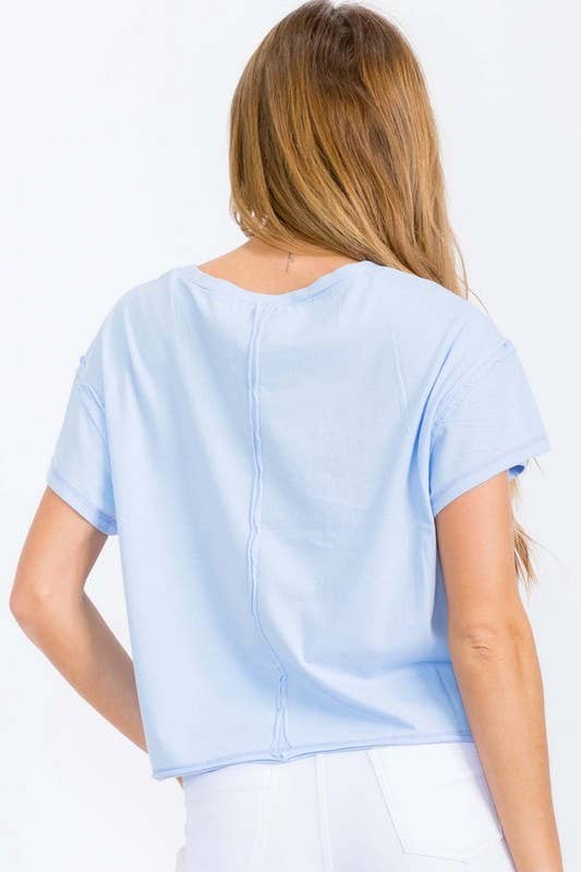 Women's The Essential Raw Edge Short Tee: Heather Grey
