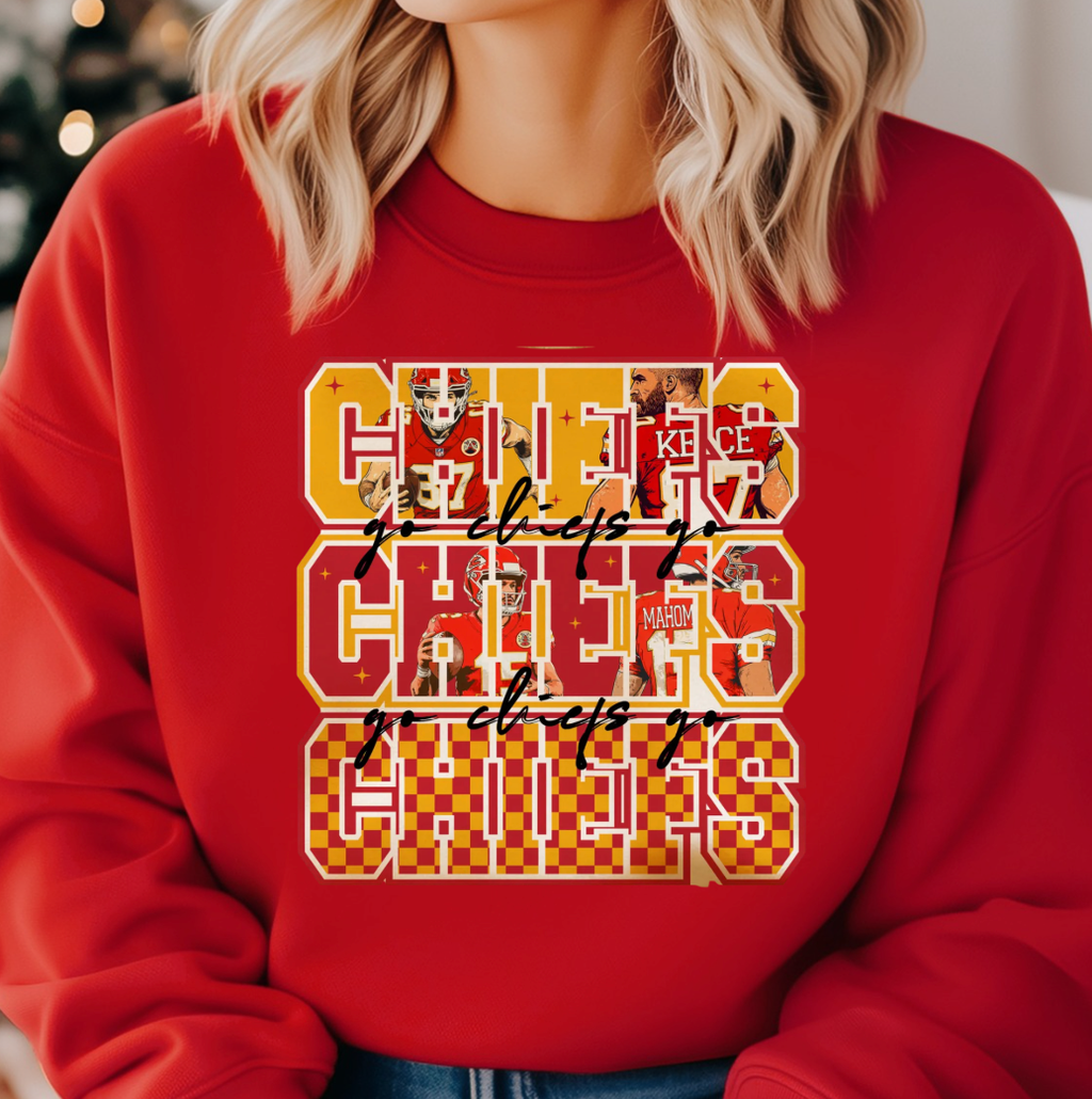 Go Chiefs Go Kansas City Tee or Sweatshirt: Black / Sweatshirt