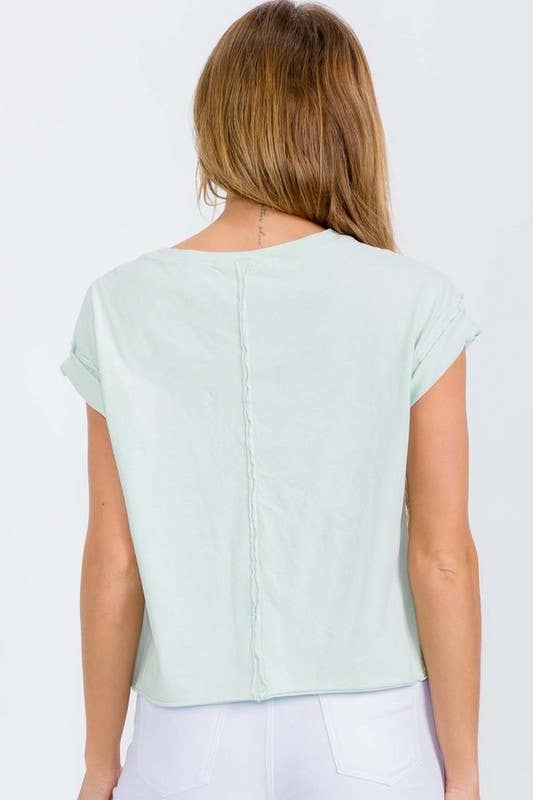 Women's The Essential Raw Edge Short Tee: Heather Grey