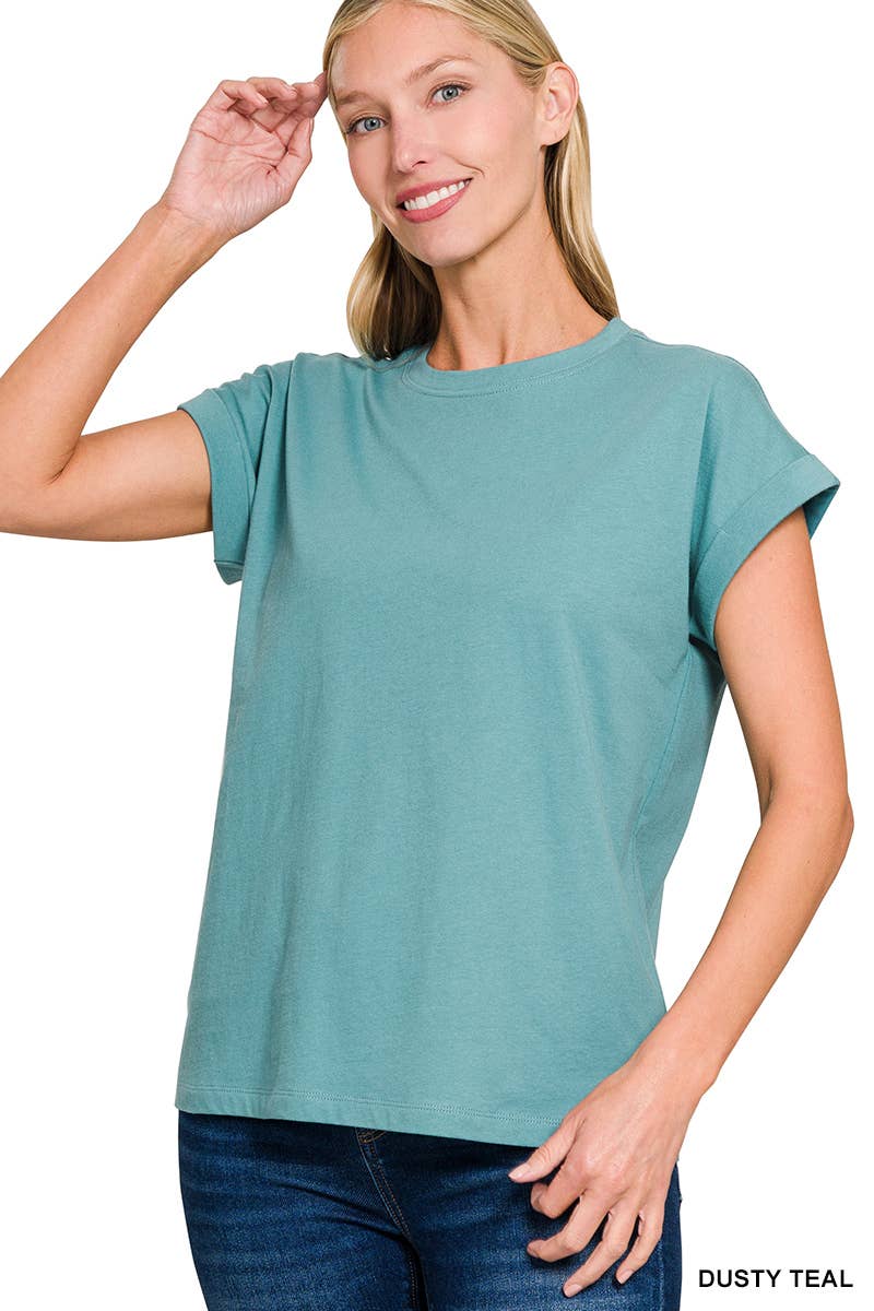 Women's Cotton Crew Neck Short Sleeve T Shirt: WHITE