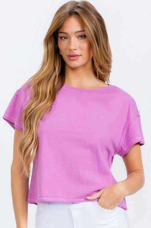 Women's The Essential Raw Edge Short Tee: Heather Grey