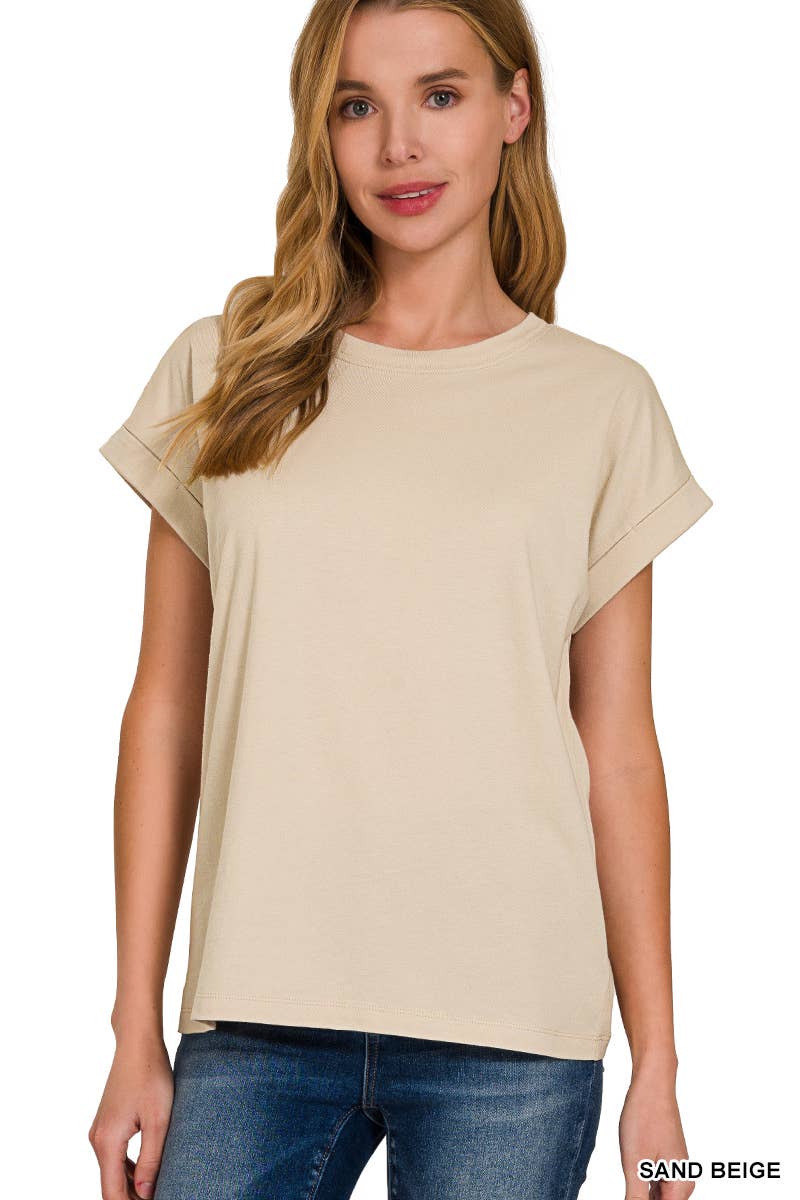 Women's Cotton Crew Neck Short Sleeve T Shirt: WHITE