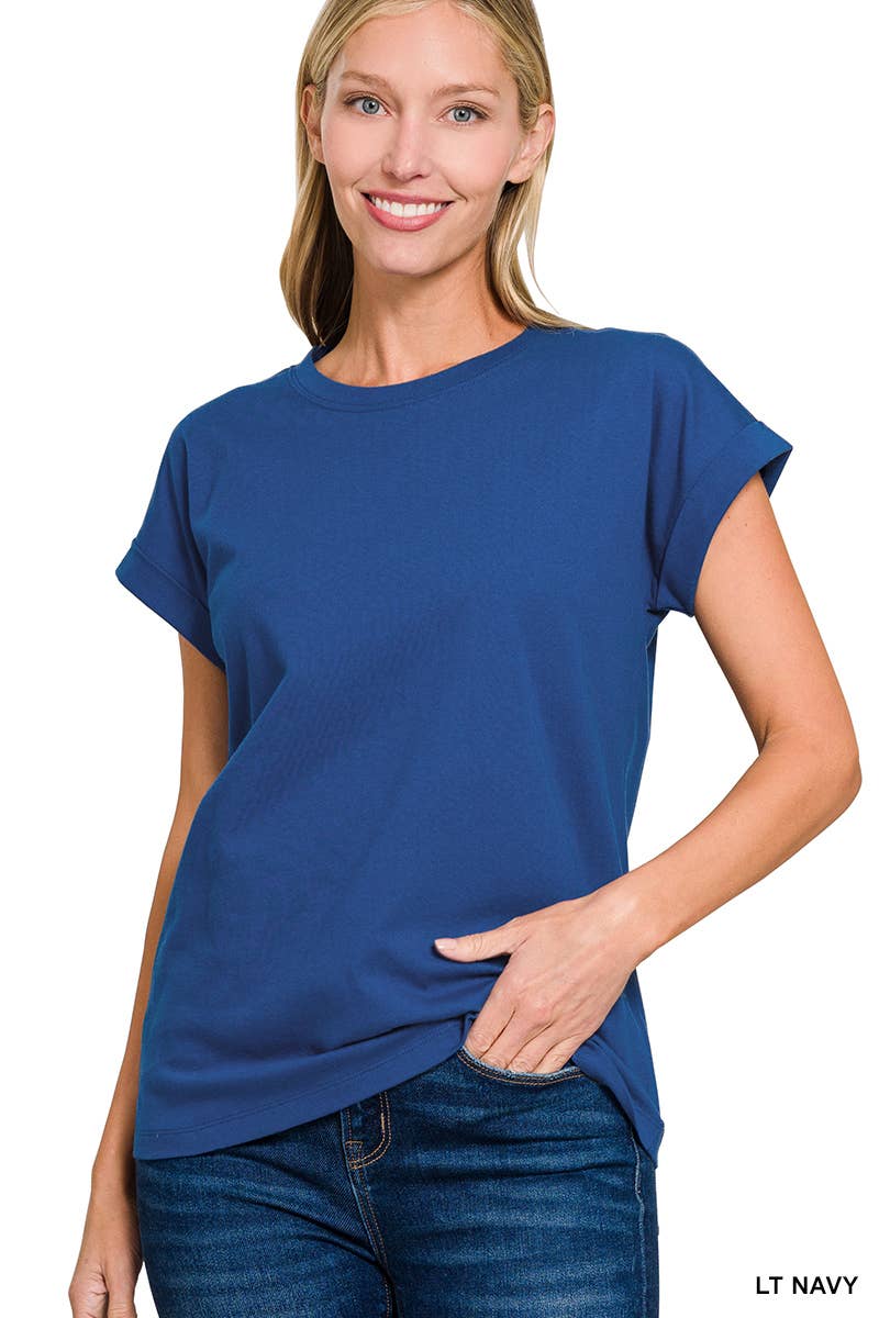 Women's Cotton Crew Neck Short Sleeve T Shirt: WHITE