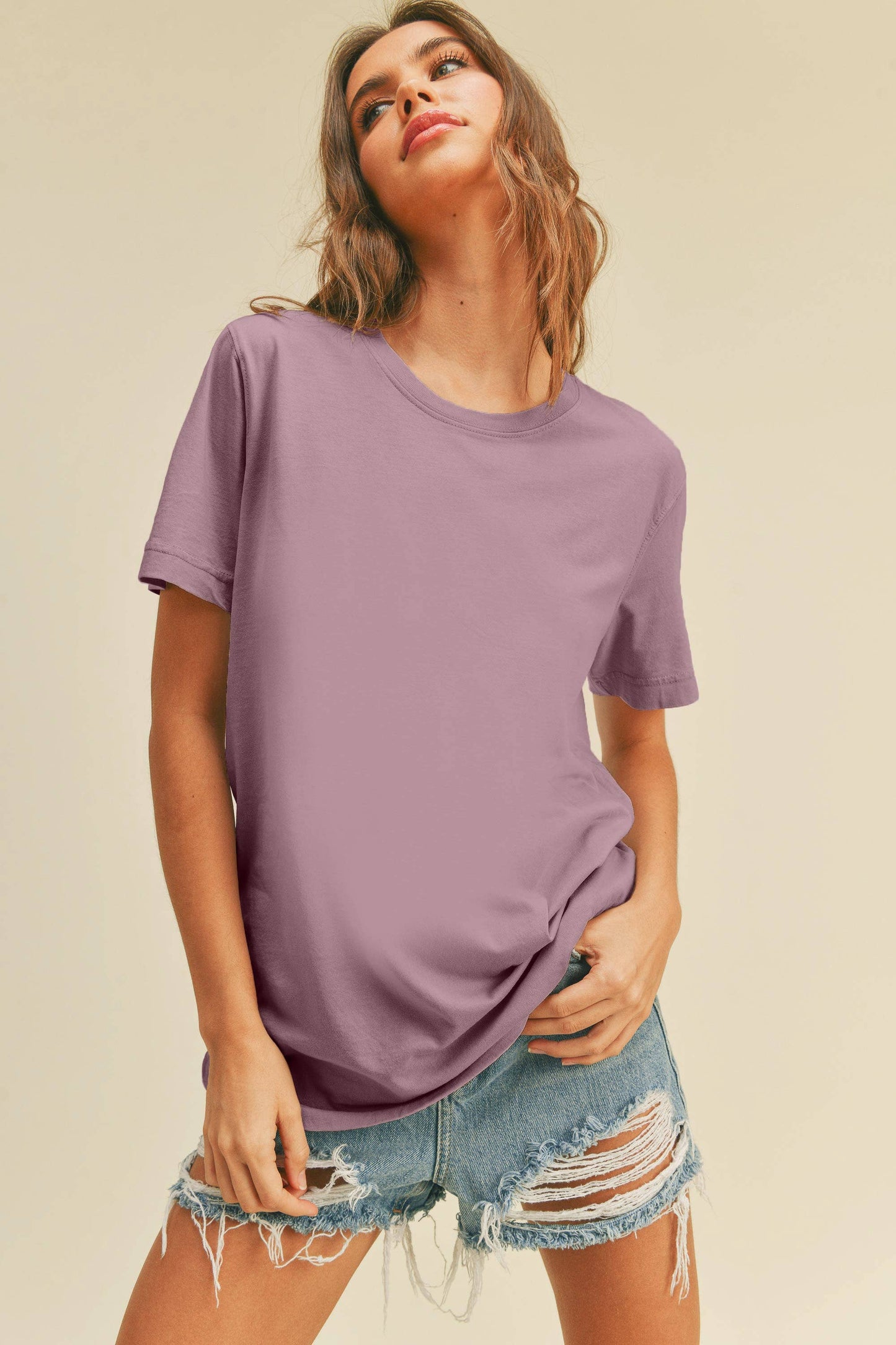 Women's Blank Classic Short Sleeve T-Shirt: NAVY