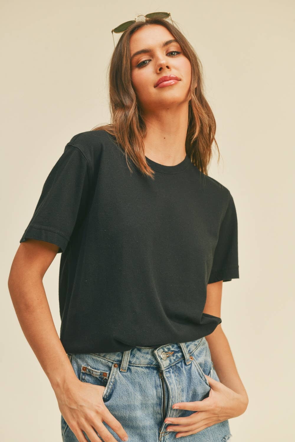 Women's Blank Classic Short Sleeve T-Shirt: NAVY