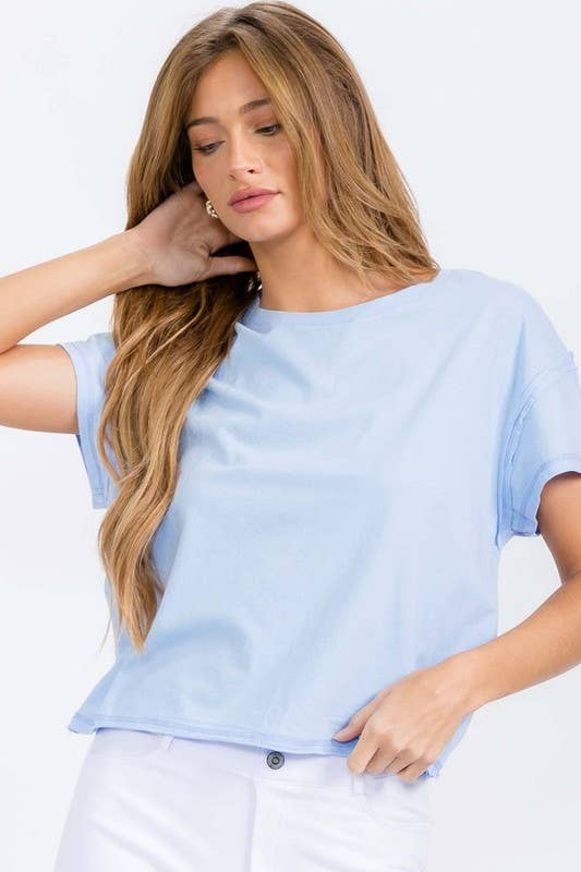 Women's The Essential Raw Edge Short Tee: Heather Grey