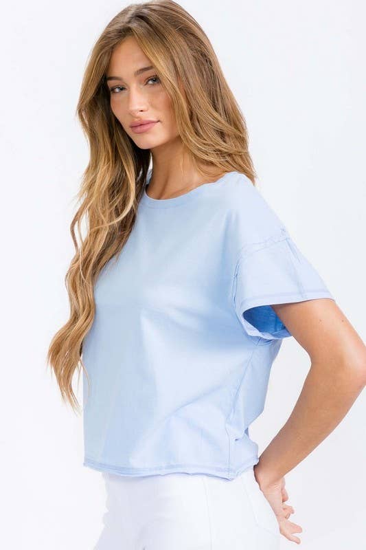 Women's The Essential Raw Edge Short Tee: Heather Grey