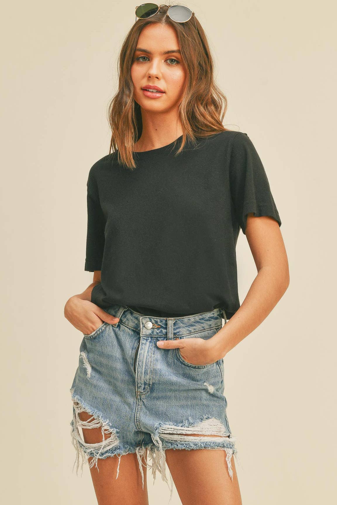 Women's Blank Classic Short Sleeve T-Shirt: NAVY