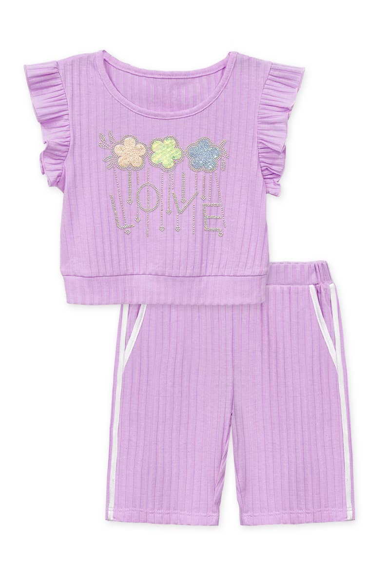 Toddler Girl 2pc Bermuda Short Set : Lilac