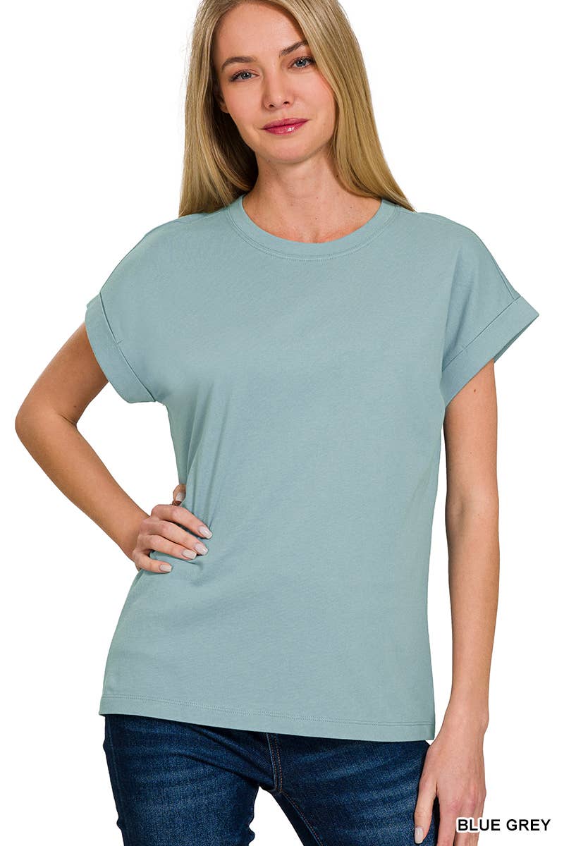 Women's Cotton Crew Neck Short Sleeve T Shirt: WHITE