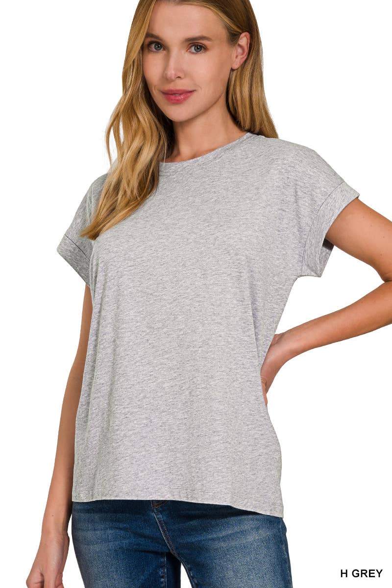 Women's Cotton Crew Neck Short Sleeve T Shirt: WHITE