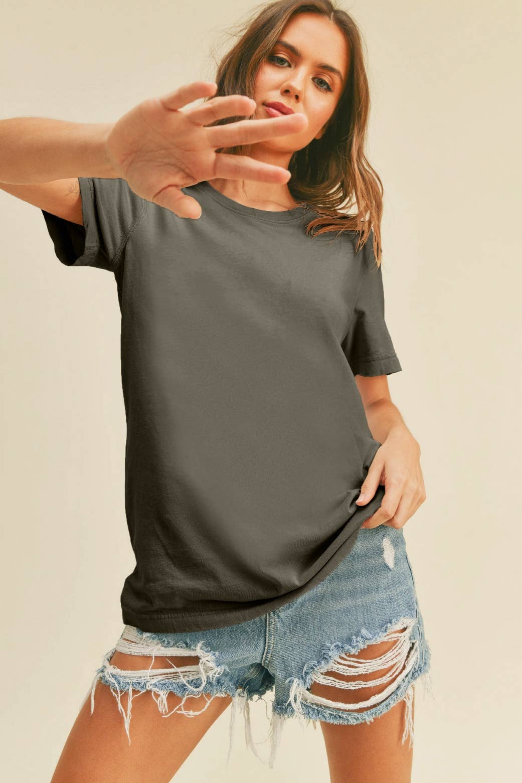 Women's Blank Classic Short Sleeve T-Shirt: NAVY