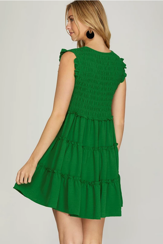Smocked Tiered Dress