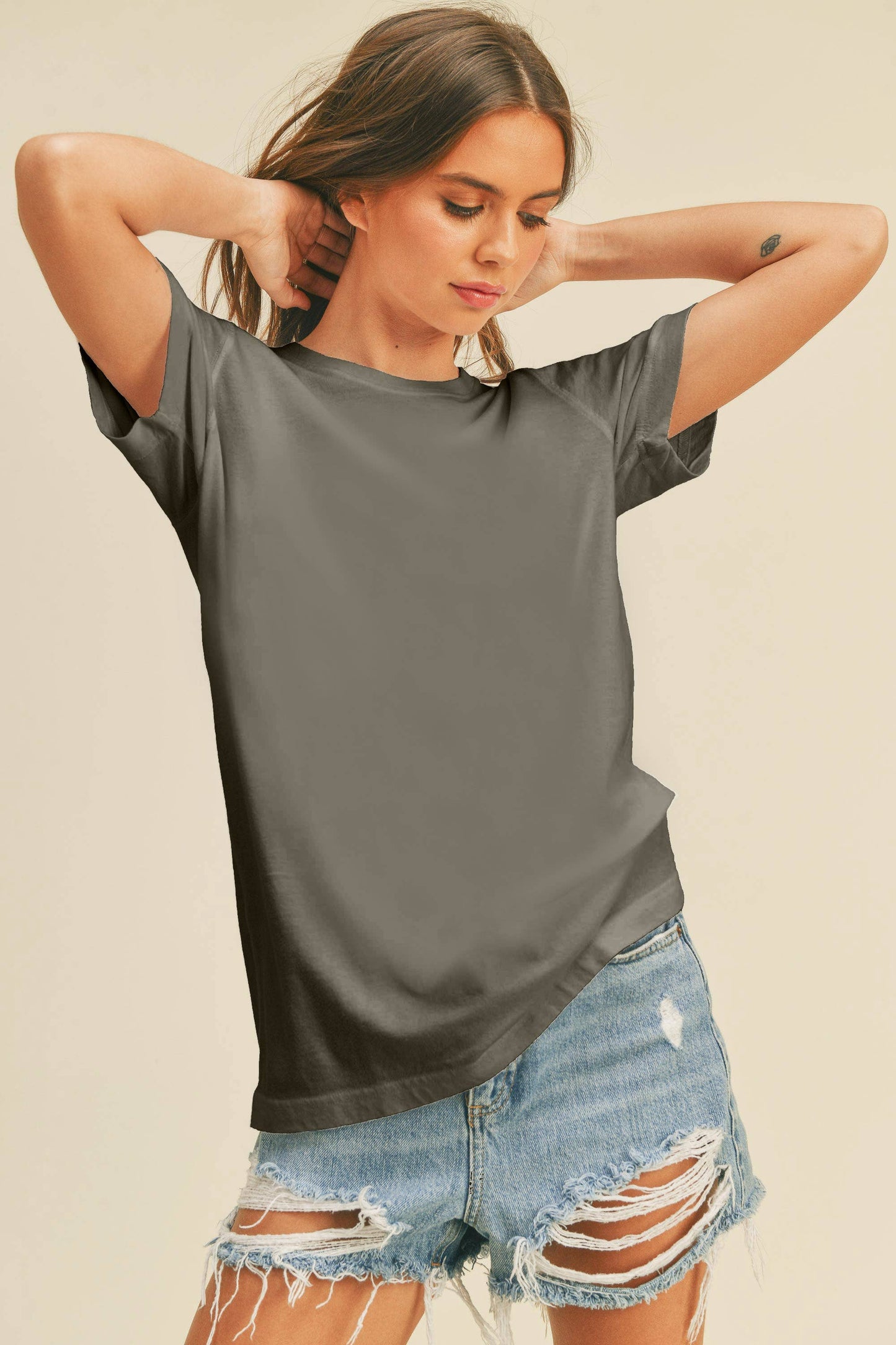 Women's Blank Classic Short Sleeve T-Shirt: NAVY