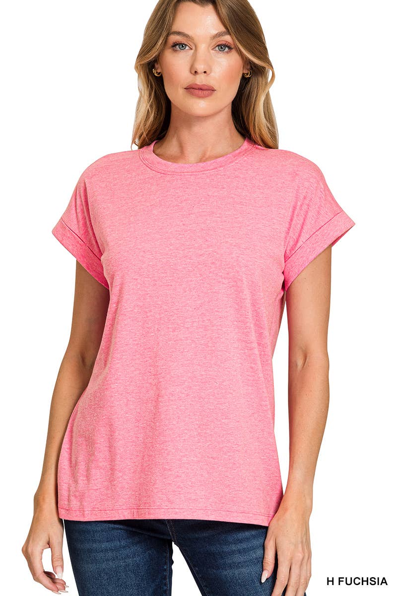 Women's Cotton Crew Neck Short Sleeve T Shirt: WHITE