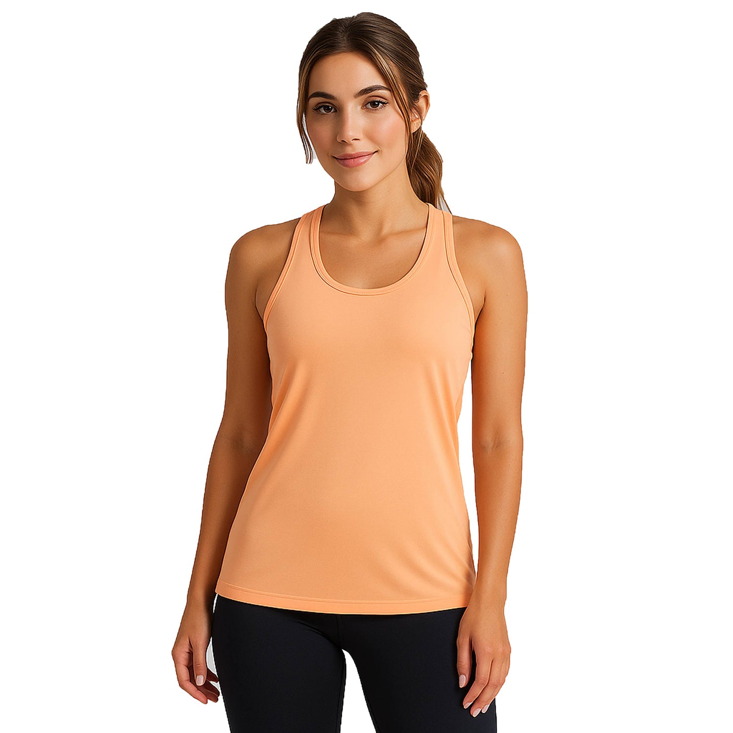 Women's Moisture Wicking Racerback Tanks: Black
