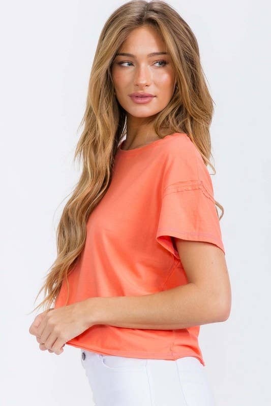Women's The Essential Raw Edge Short Tee: Heather Grey