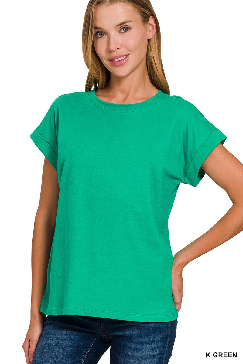 Women's Cotton Crew Neck Short Sleeve T Shirt: WHITE