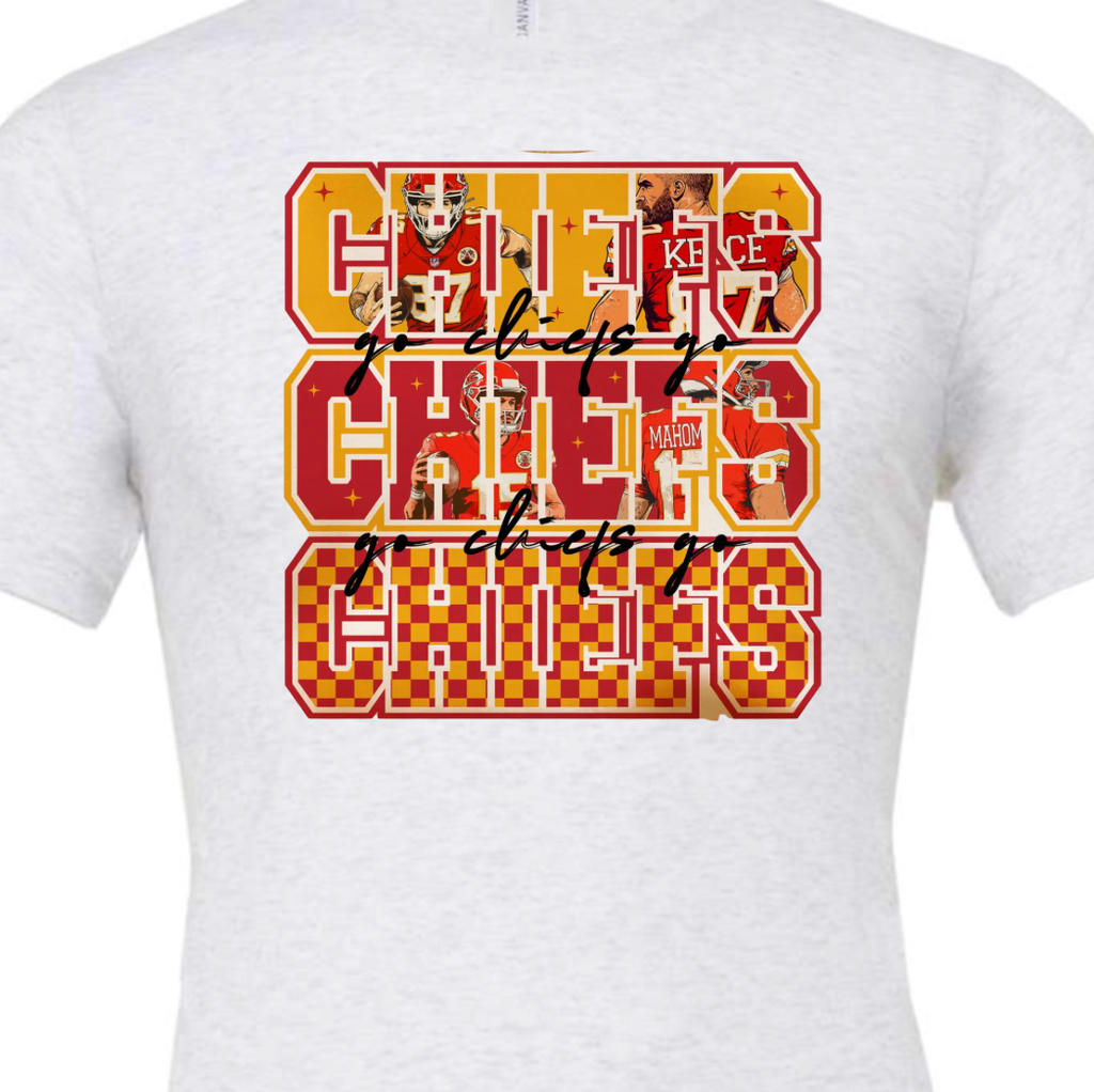 Go Chiefs Go Kansas CIty Tee or Sweatshirt: Red / Sweatshirt