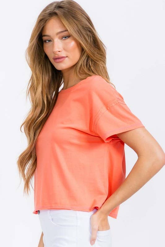 Women's The Essential Raw Edge Short Tee: Heather Grey