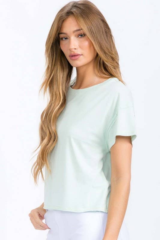 Women's The Essential Raw Edge Short Tee: Heather Grey