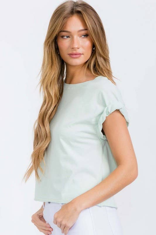 Women's The Essential Raw Edge Short Tee: Heather Grey