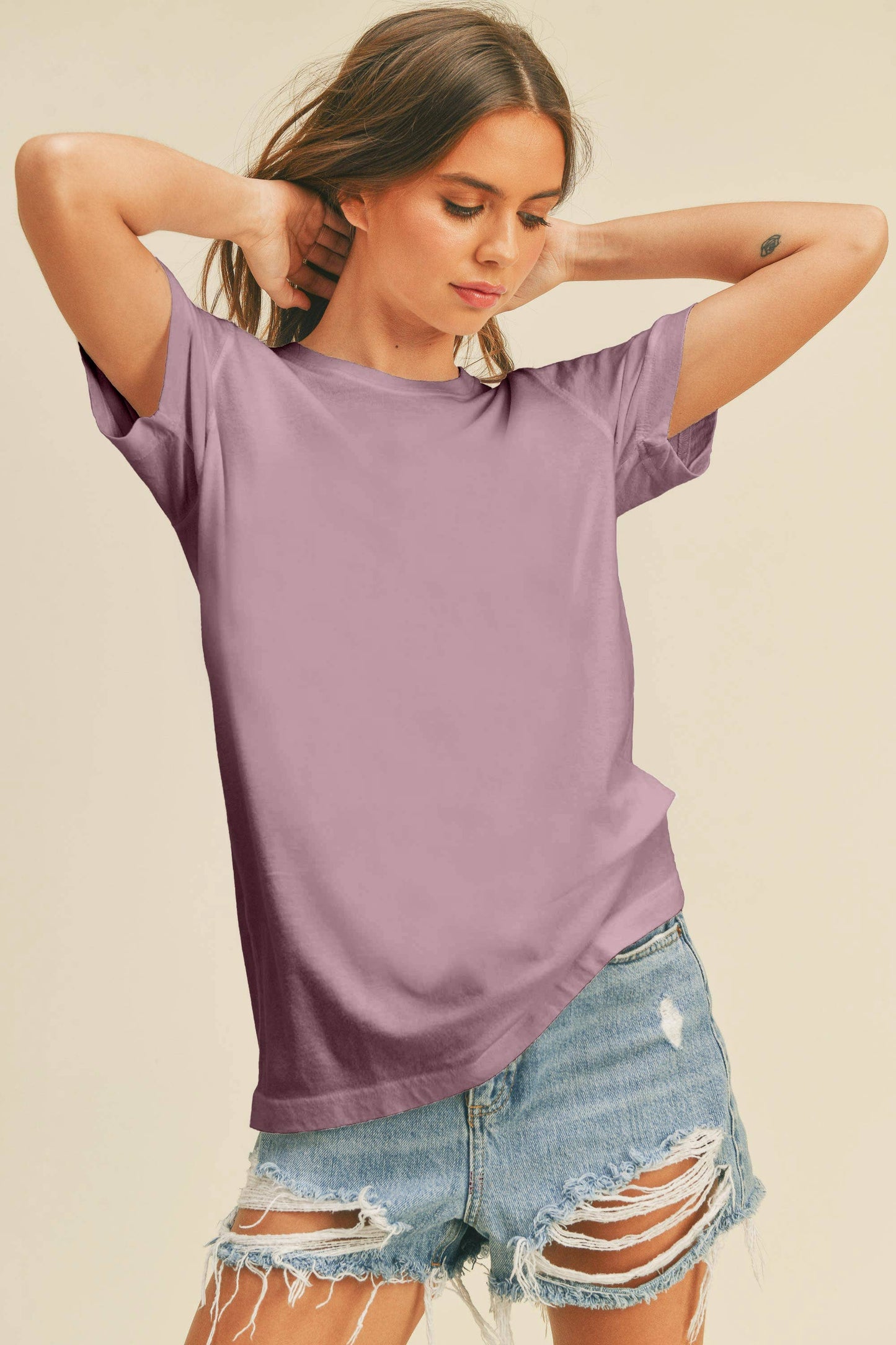 Women's Blank Classic Short Sleeve T-Shirt: NAVY