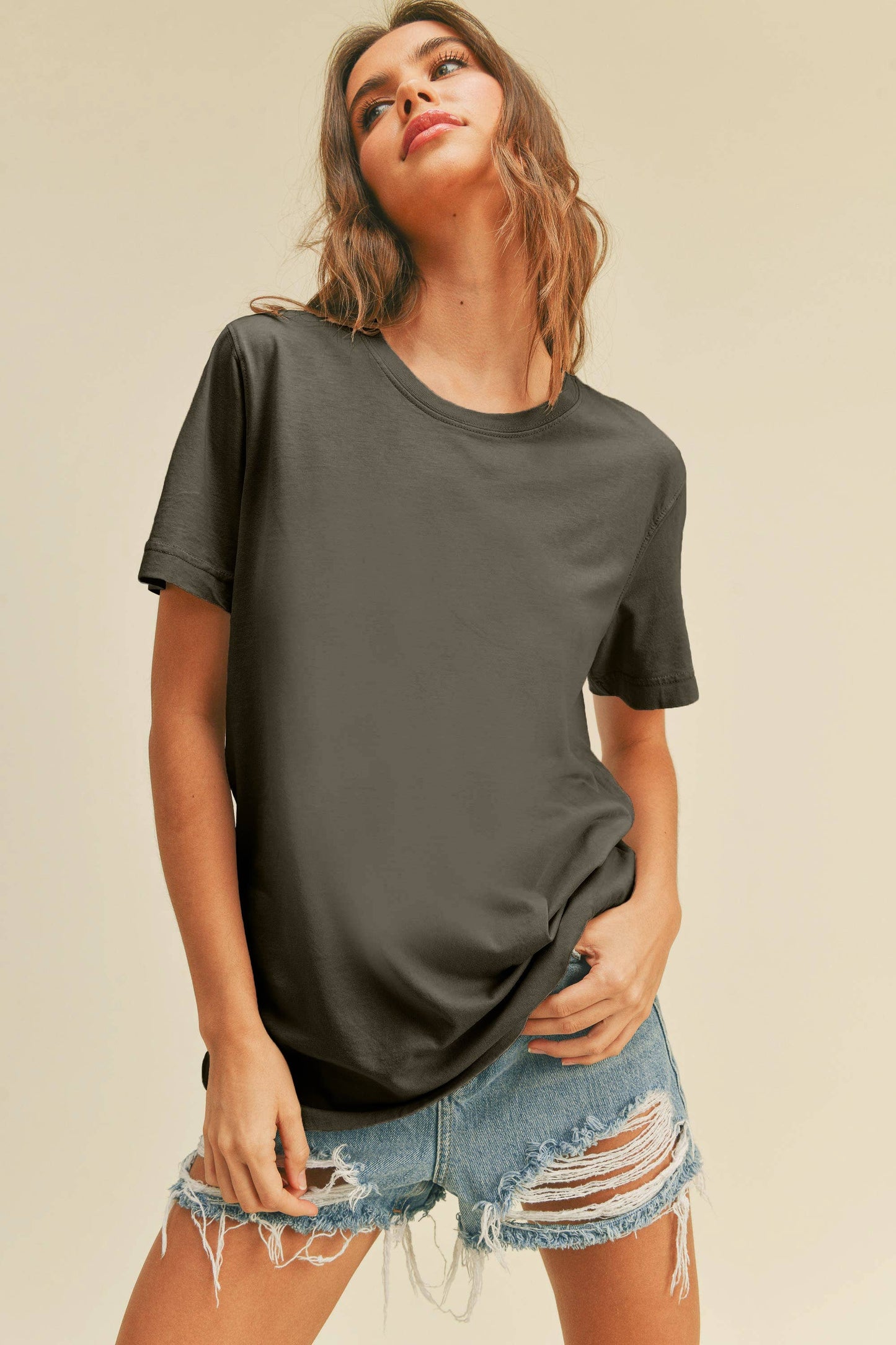Women's Blank Classic Short Sleeve T-Shirt: NAVY