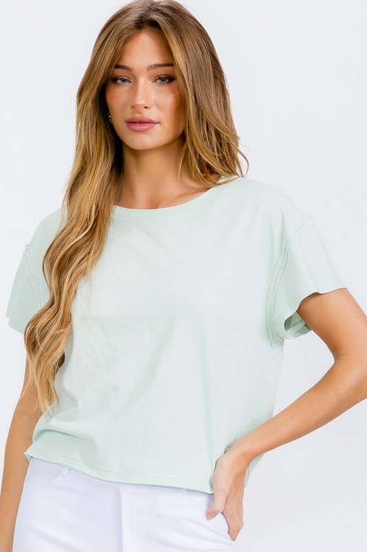 Women's The Essential Raw Edge Short Tee: Heather Grey